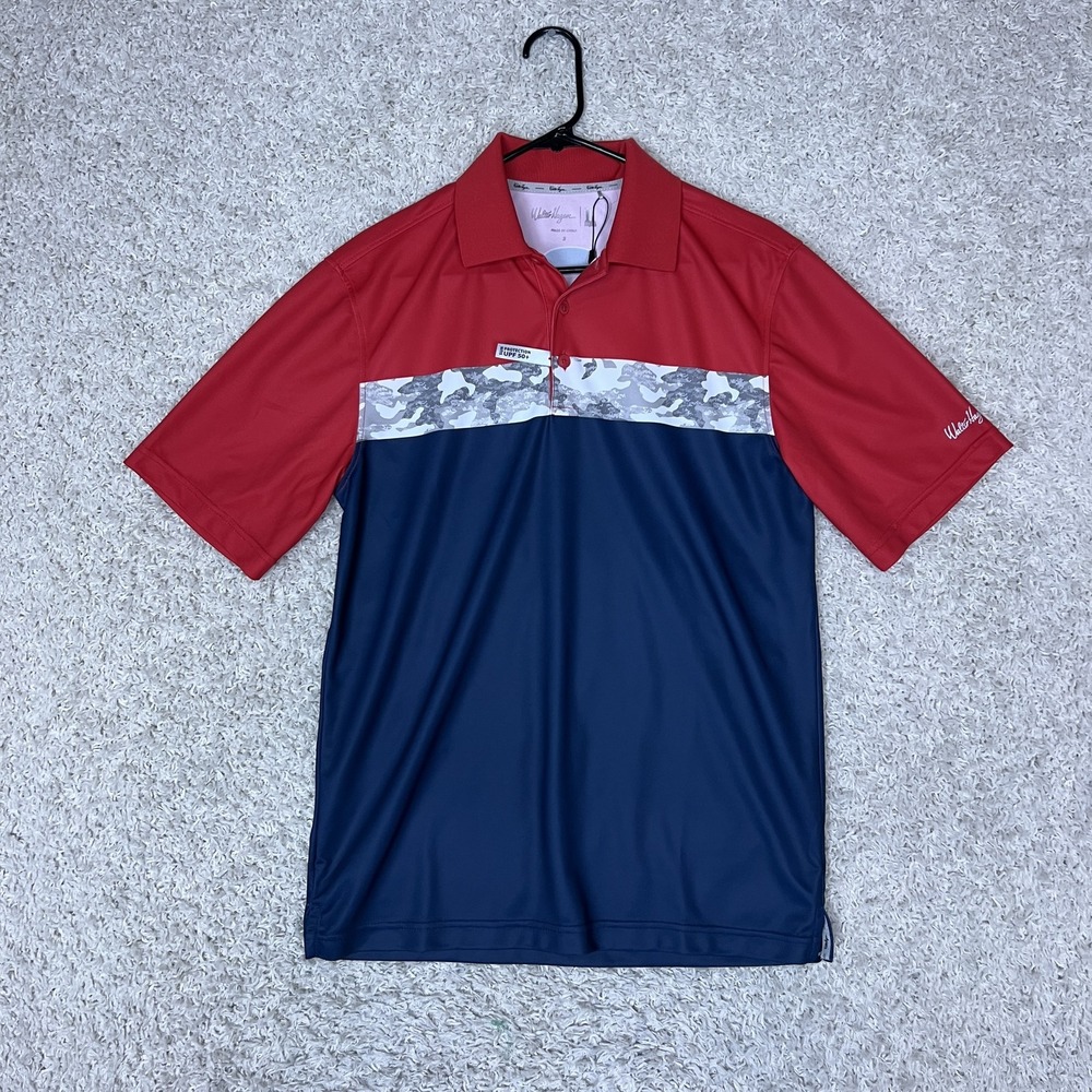 Walter Hagen USA Golf Polo Shirt Mens Small Red Blue UPF 50+ Polyester Patriotic